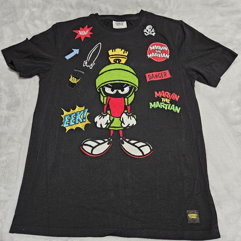 Looney Tunes Marvin the Martian Black Graphic Tee
